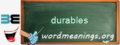 WordMeaning blackboard for durables